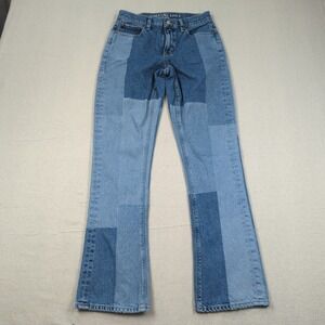 American Eagle Jeans Womens 0 Blue 90s Boot Cut Patchwork Boho Cowgirl